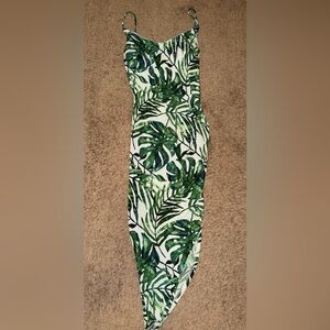 Tropical Leaf Print Dress